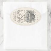 アイボリー32 ozクイーンラインハニーラベルヴィンテージスケッチV2 楕円形シール (バッグ)