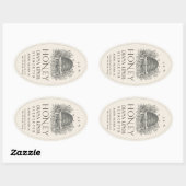 アイボリー32 ozクイーンラインハニーラベル(ヴィンテージスケッチ) 楕円形シール (シート)