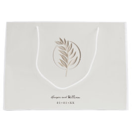 アイボリー3d twig結婚s ラージペーパーバッグ