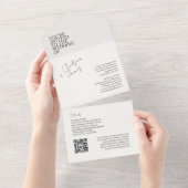 アイボリー | おしゃれなモダンオールインワン結婚式招待状 オールインワン招待状 (貼ってはがせる)