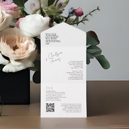 アイボリー | おしゃれなモダンオールインワン結婚式招待状 オールインワン招待状