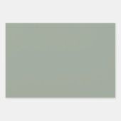 アイボリー、ほこりっぽいバラ&セージ緑の包装紙 ラッピングペーパーシート (正面2)