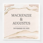 アイボリー アゲート&ゴールド グリッター 新婚夫婦 ウェディング (正面)