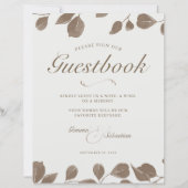 アイボリー&アッシュエレガント秋の結婚式ゲストブックプリント (正面)