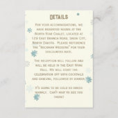 アイボリー ウィンター ワンダーランド スノーフレーク ウェディング ディテール エンクロージャーカード (正面)