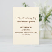アイボリー　ウェディング　ギフト　レジストリー　ポートレート エンクロージャーカード (スタンド正面)