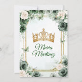 アイボリー&エメラルドグリーンフローラプリンセスミクリン 招待状 (裏面)