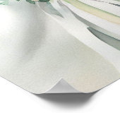 アイボリー、エレガントブライダルカスケーディングブーケ2、 ポスター (角)