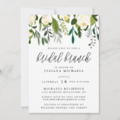 アイボリー＆グリーンのボタニカル ブライダル ブランチ 招待状 (正面)