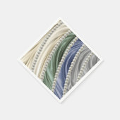 アイボリー、グリーン、ブルー、金ゴールドシルク&パールナプキン スタンダードカクテルナプキン (角)