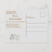 アイボリー、グリーン、ブルー、金ゴールドシルク&パール インビテーションポストカード (裏面)