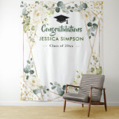 アイボリー ゴールデン フローラル モダン フォト グラデーション バックドロップ タペストリー (インサイチュ)