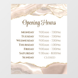 アイボリー ゴールド アゲート 開店時間 窓用ステッカー ウィンドウサイン