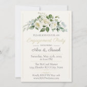 アイボリー ゴールド ロマンス 婚約 パーティー 招待状 (正面)