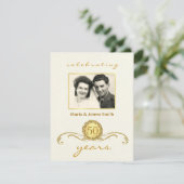 アイボリー＆ゴールド - 50周年パーティー招待状 招待状 (スタンド正面)