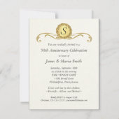 アイボリー＆ゴールド - 50周年パーティー招待状 招待状 (裏面)