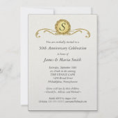 アイボリー&ゴールド - 50周年パーティー招待状 招待状 (裏面)