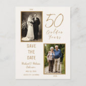 アイボリー ゴールド 50周年 セーブ・ザ・デート ポストカード (正面)