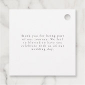 アイボリー | シックなピンクのバラの結婚式のお礼 フェイバータグ (裏面)