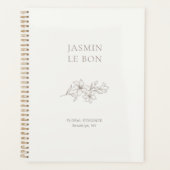 アイボリー | シックなミニマルフローラ プランナー手帳 (正面)