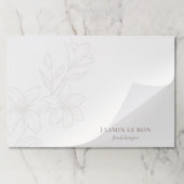 アイボリー | シックミニマルなフローラの遠くに涙 ペーパーパッド (折り畳み)