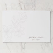 アイボリー | シックミニマルなフローラの遠くに涙 ペーパーパッド (正面)