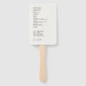 アイボリー | シックモダンフォト結婚式 プログラム ハンドファン (裏面)