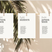 アイボリー | シックモダンミニマ結婚リスト テーブルナンバー