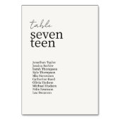 アイボリー | シックモダンミニマ結婚リスト テーブルナンバー (正面)