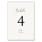 アイボリー | シックB&Wミニマル結婚リスト テーブルナンバー (正面)
