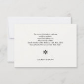 アイボリー | シックQRコード結婚の詳細 出欠カード (裏面)