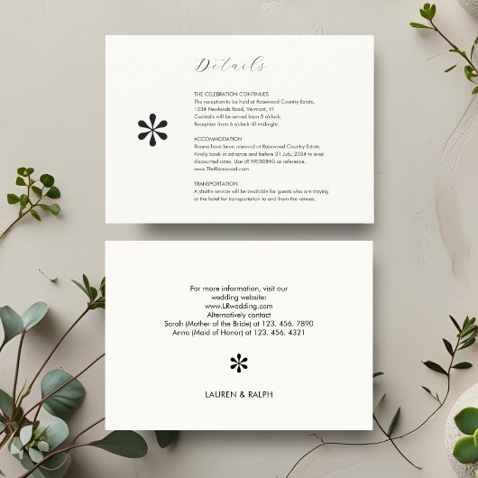 アイボリー | シックQRコード結婚の詳細 出欠カード