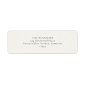 アイボリー  | シンプルな結婚式の返信住所ラベル ラベル (正面)