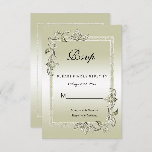 アイボリー・ジェム&グリッター 14周年結婚記念日 (正面/裏面)