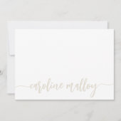 アイボリー |スクモダンリプト名パーソナライズされた ノートカード (正面)