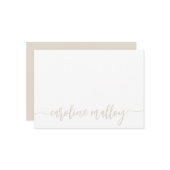 アイボリー |スクモダンリプト名パーソナライズされた ノートカード (正面/裏面インサイチュ)