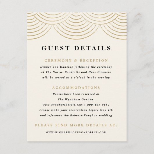 アイボリー ストリング ライト ゲスト 詳細 封入 カード (正面)