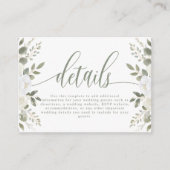 アイボリー・セージエレガントフローラ結婚詳細 エンクロージャーカード (正面)