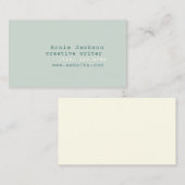 アイボリー&セージ緑タイプライターミニマルフォント 名刺 (正面/裏面)