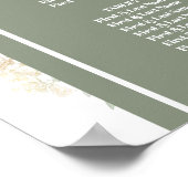 アイボリー＆セージ フラワーアーチ ウェディング 席次表 ポスター (角)