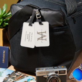 アイボリー・タウプ・モノグラム・スクリプト・ネーム・フォンケース ラゲッジタグ