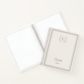アイボリー×タウペのモノグラム入り高級感あるノート ノートブック (内部)