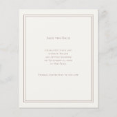 アイボリー タウペ 結婚式 買いやすい Save the Date チラシ (裏面)