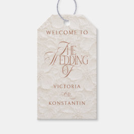 アイボリー テラコッタ エディトリアル ウェディング ギフトタグ