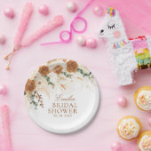 アイボリー テラコッタ カラー リリー ブライダル シャワー ペーパープレート (パーティー)