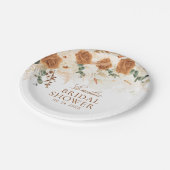 アイボリー テラコッタ カラー リリー ブライダル シャワー ペーパープレート (アングル)