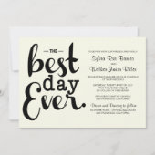 アイボリー – デ最高のイエバー – 結婚式招待状 招待状 (正面)