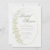 アイボリー バタフライ ボヘミアンフレーム エレガント ブライダルシャワー 招待状 (正面)