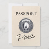 アイボリー パリ パスポート ウェディング 招待状 (裏面)