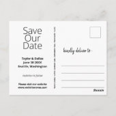 アイボリー&パープルアジサイ |パープル日付を保存 ポストカード (裏面)